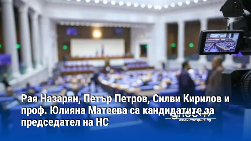 Рая Назарян, Петър Петров, Силви Кирилов и проф. Юлияна Матеева са кандидатите за председател на НС