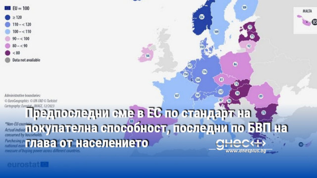 Евростат публикува най новите си резултати България е предпоследна в