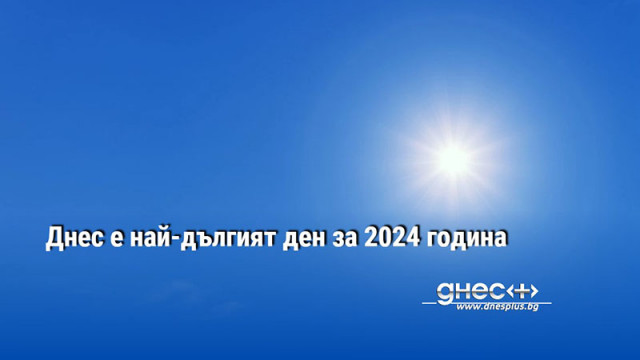 Днес е най дългият ден за 2024 година Слънцето ще свети