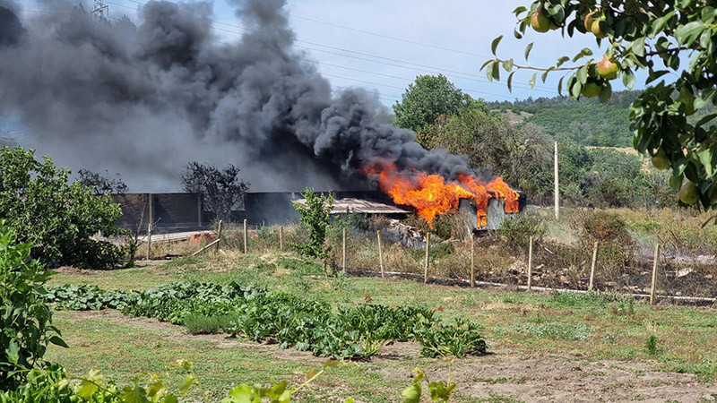 Овладян е пожар близо до вилна зона край Варна, огънят стигна до дворовете на къщите (СНИМКИ)