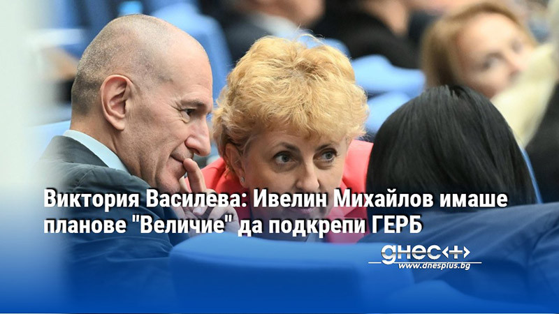 Виктория Василева: Ивелин Михайлов имаше планове "Величие" да подкрепи ГЕРБ