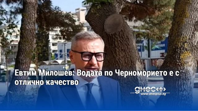 Евтим Милошев: Водата по Черноморието е с отлично качество