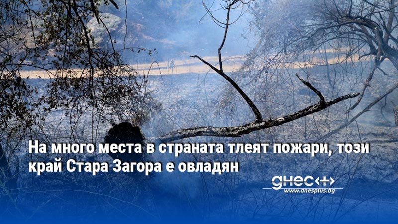 На много места в страната тлеят пожари, този край Стара Загора е овладян