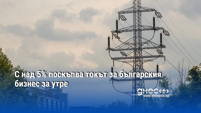 С над 5% поскъпва токът за българския бизнес за утре