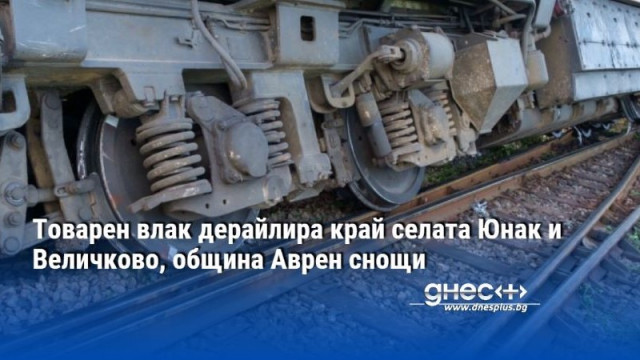 Товарен влак дерайлира край селата Юнак и Величково, община Аврен снощи