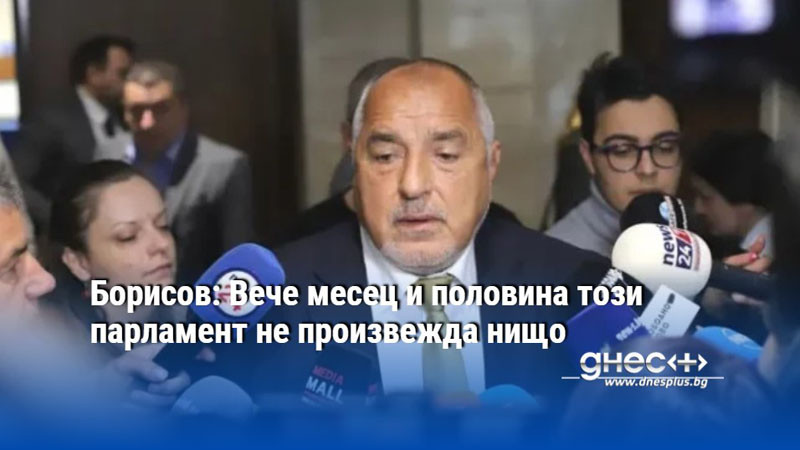 Борисов: Вече месец и половина този парламент не произвежда нищо