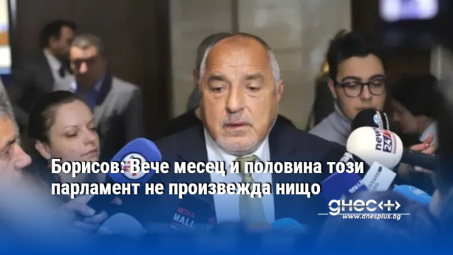 Борисов: Вече месец и половина този парламент не произвежда нищо