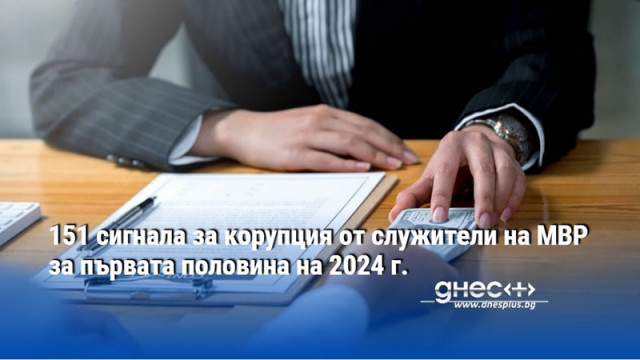 151 сигнала за корупция от служители на МВР за първата половина на 2024 г.