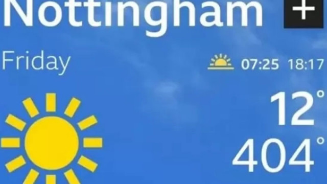 Грешка в уебсайта и приложението на BBC Weather доведе до