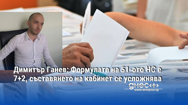 Димитър Ганев: Формулата на 51-ото НС е 7+2, съставянето на кабинет се усложнява