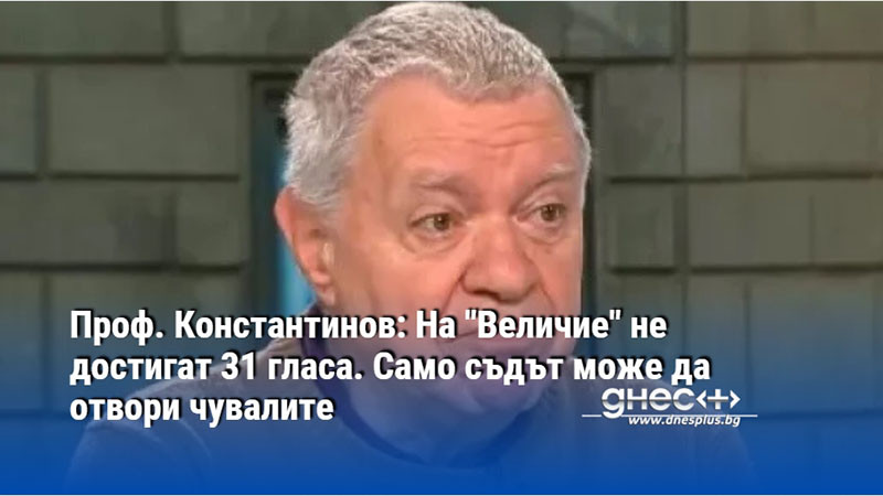 Проф. Константинов: На "Величие" не достигат 31 гласа. Само съдът може да отвори чувалите