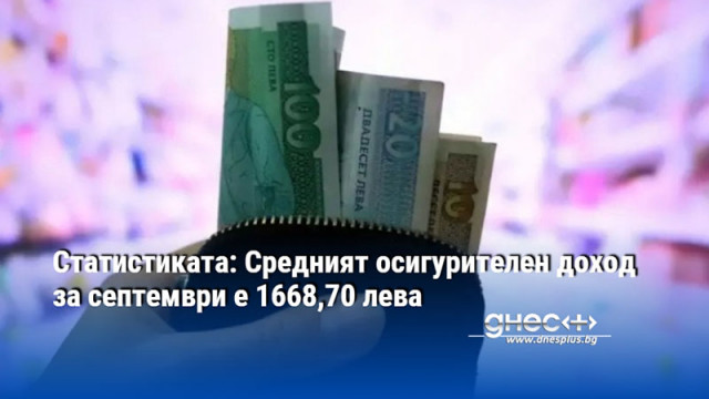 Статистиката: Средният осигурителен доход за септември е 1668,70 лева