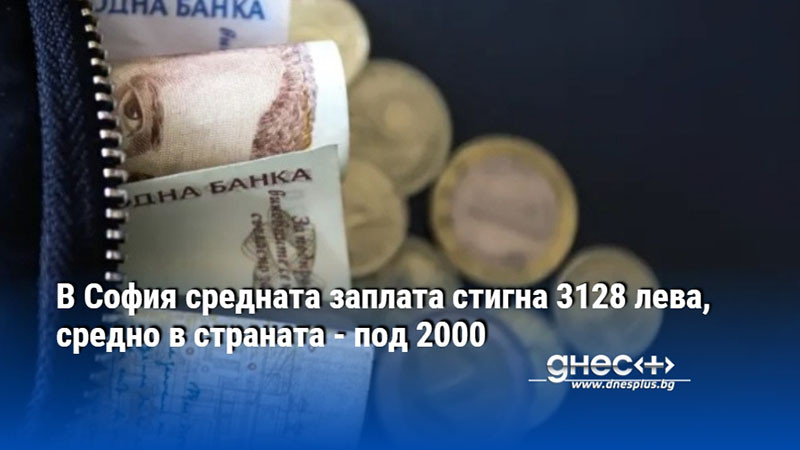 В София средната заплата стигна 3128 лева, средно в страната - под 2000