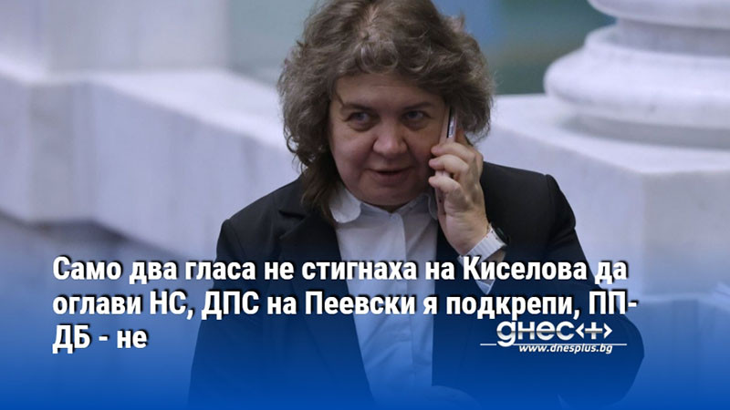 Само два гласа не стигнаха на Киселова да оглави НС, ДПС на Пеевски я подкрепи, ПП-ДБ - не