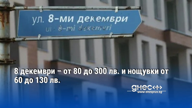 8 декември – от 80 до 300 лв. и нощувки от 60 до 130 лв.