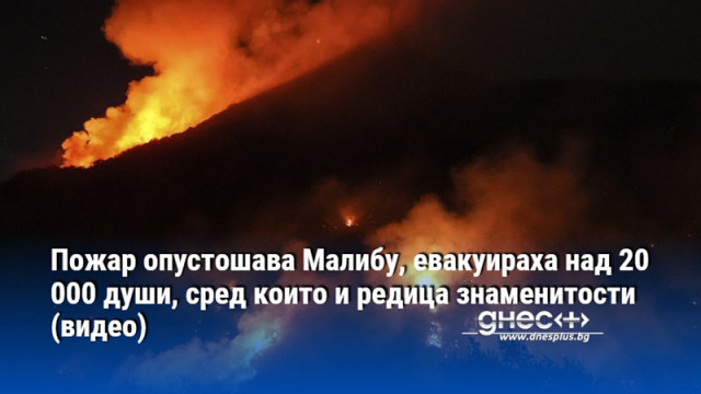 Пожар опустошава Малибу, евакуираха над 20 000 души, сред които и редица знаменитости (видео)