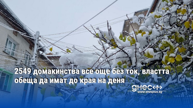 2549 домакинства все още без ток, властта обеща да имат до края на деня