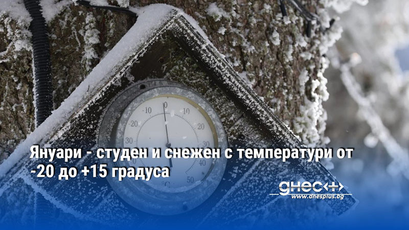 Януари - студен и снежен с температури от -20 до +15 градуса