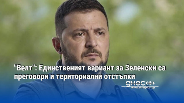 "Велт": Единственият вариант за Зеленски са преговори и териториални отстъпки