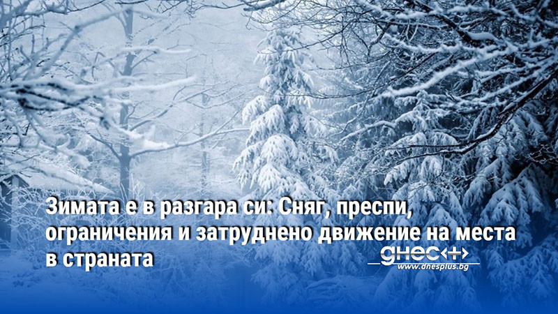 Зимата е в разгара си: Сняг, преспи, ограничения и затруднено движение на места в страната