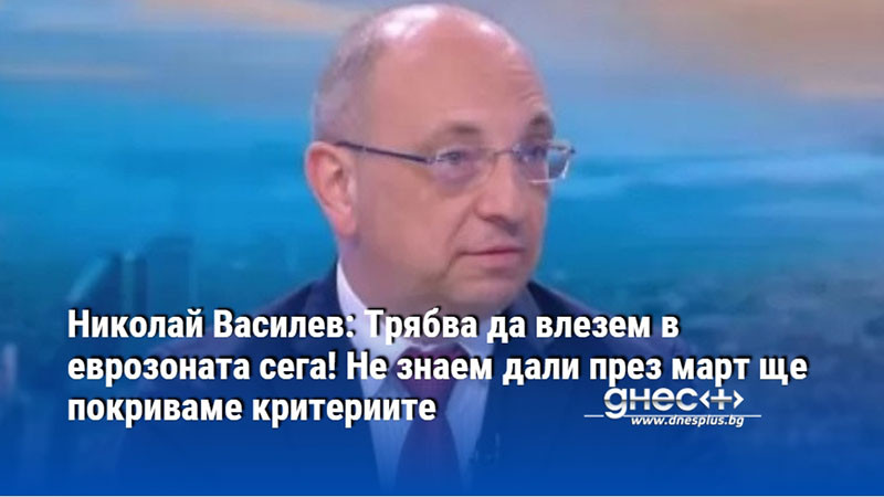 Николай Василев: Трябва да влезем в еврозоната сега! Не знаем дали през март ще покриваме критериите