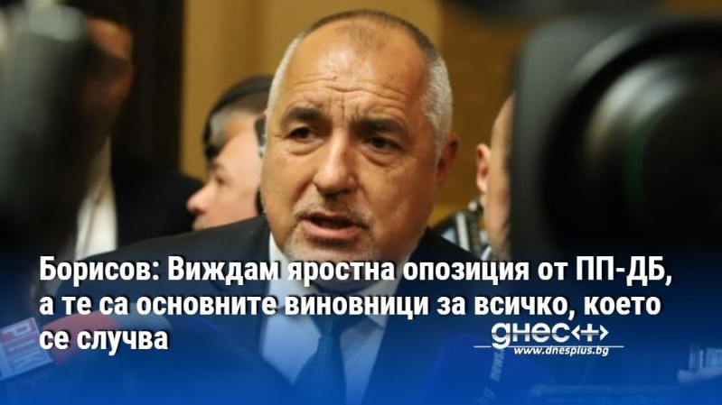 Борисов: Виждам яростна опозиция от ПП-ДБ, а те са основните виновници за всичко, което се случва