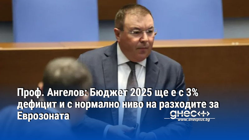 Проф. Ангелов: Бюджет 2025 ще е с 3% дефицит и с нормално ниво на разходите за Еврозоната