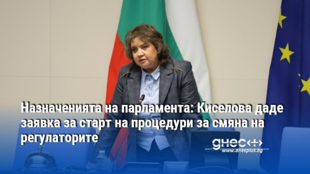 Назначенията на парламента: Киселова даде заявка за старт на процедури за смяна на регулаторите