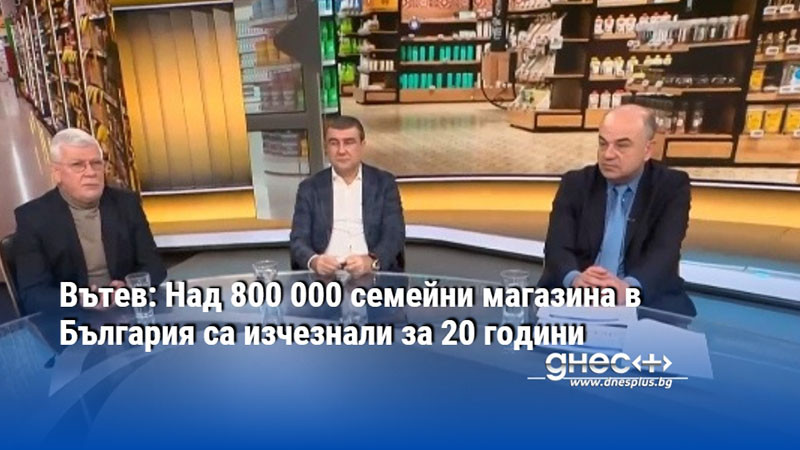 Вътев: Над 800 000 семейни магазина в България са изчезнали за 20 години