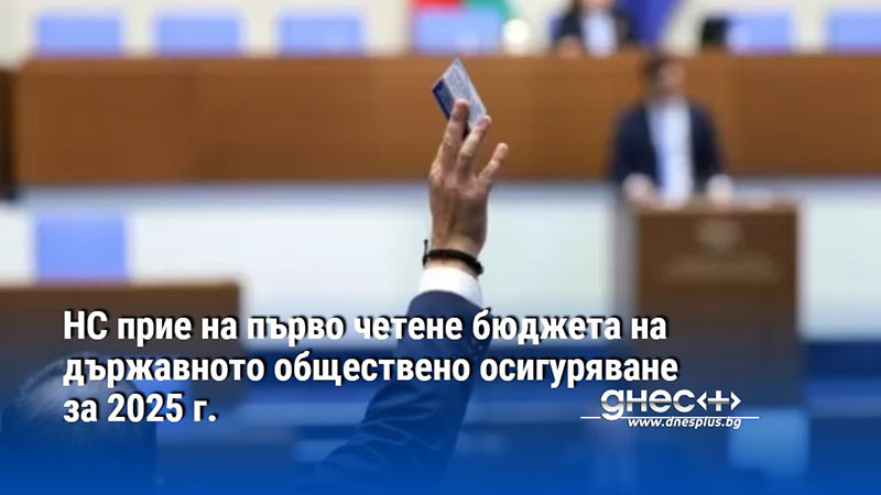 НС прие на първо четене бюджета на държавното обществено осигуряване за 2025 г