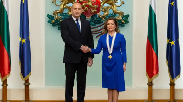 Посланичката на Италия беше наградена от президента с орден „Мадарски конник“ първа степен