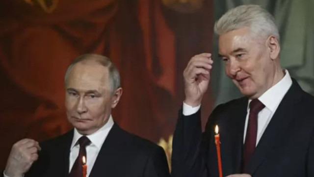 Путин присъства на пасхалното богослужение в московския храм "Христос Спасител"