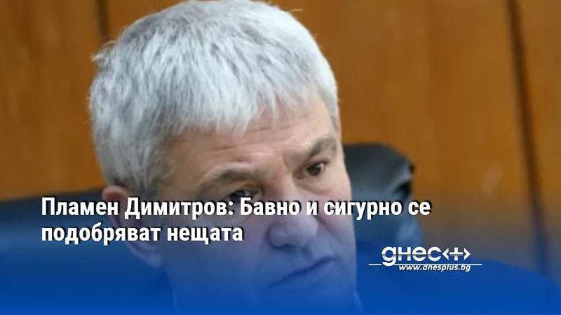 Пламен Димитров: Бавно и сигурно се подобряват нещата