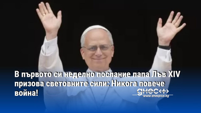 В първото си неделно послание папа Лъв XIV призова световните сили: Никога повече война!