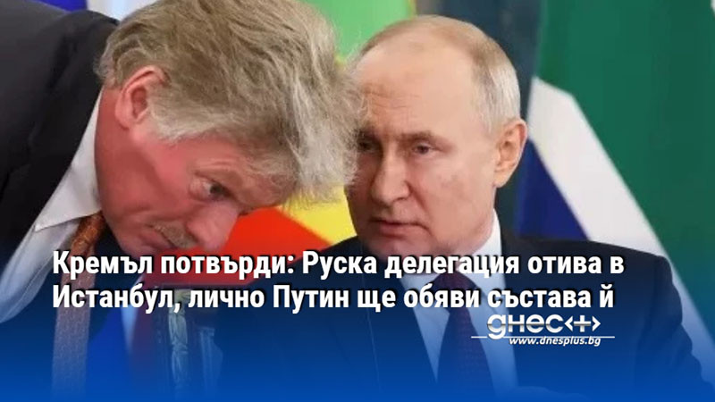 Кремъл потвърди: Руска делегация отива в Истанбул, лично Путин ще обяви състава й