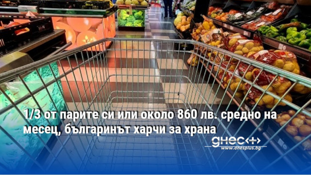 1/3 от парите си или около 860 лв. средно, българинът харчи за храна