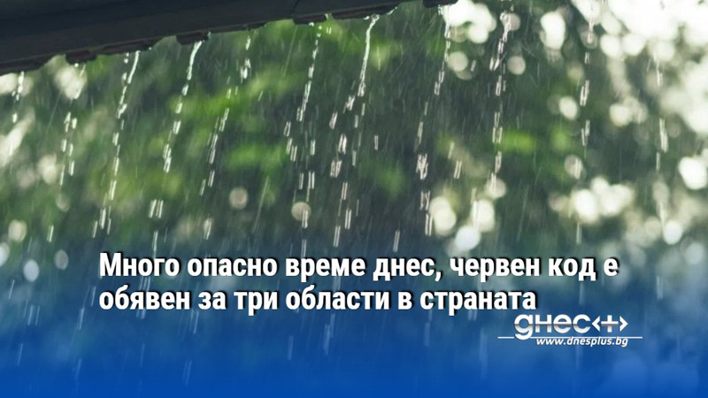 Много опасно време днес, червен код е обявен за три области в страната
