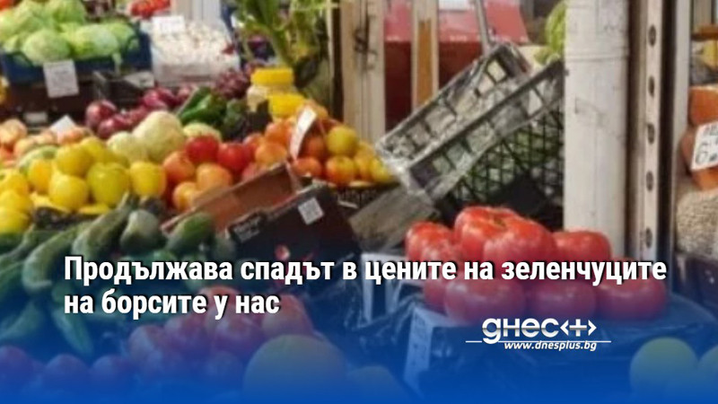 Продължава спадът в цените на зеленчуците на борсите у нас