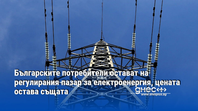Българските потребители остават на регулирания пазар за електроенергия, цената остава същата