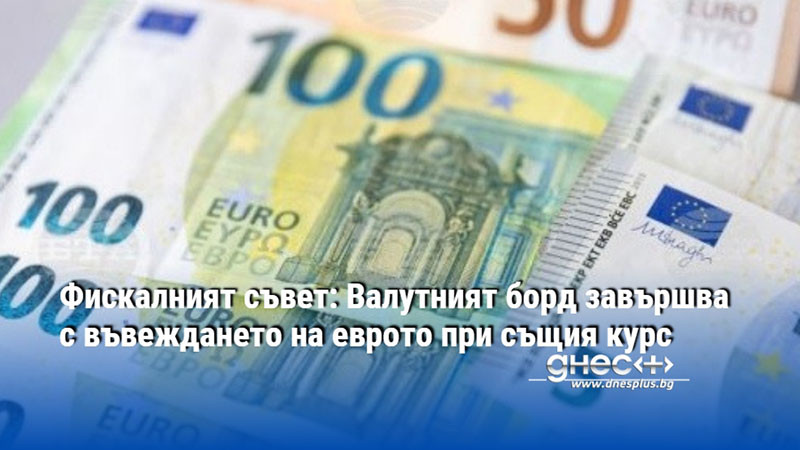 Фискалният съвет: Валутният борд завършва с въвеждането на еврото при същия курс
