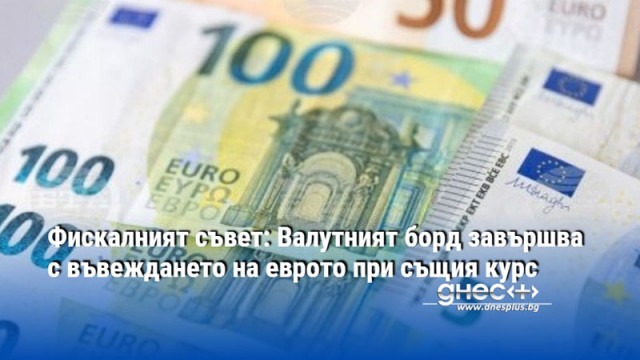 Фискалният съвет: Валутният борд завършва с въвеждането на еврото при същия курс