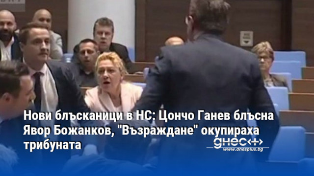 Нови блъсканици в НС: Цончо Ганев блъсна Явор Божанков, "Възраждане" окупираха трибуната