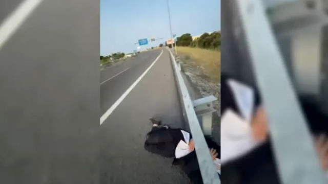 След тежък запой: Откриха младеж да спи на магистралата