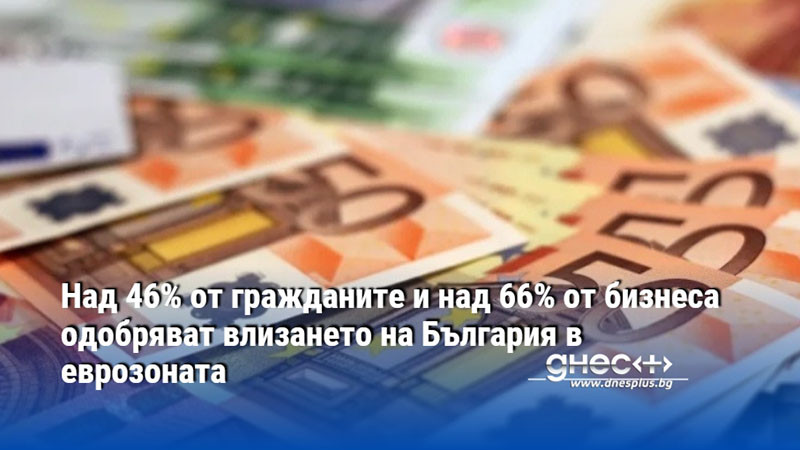 Над 46% от гражданите и над 66% от бизнеса одобряват влизането на България в еврозоната
