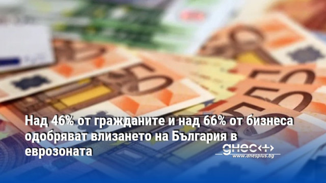 Над 46% от гражданите и над 66% от бизнеса одобряват влизането на България в еврозоната