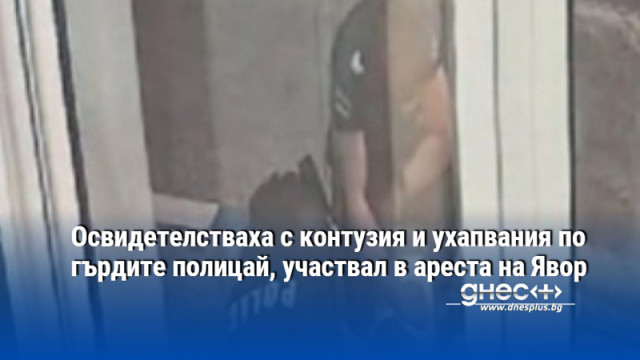 Освидетелстваха с контузия и ухапвания по гърдите полицай, участвал в ареста на Явор