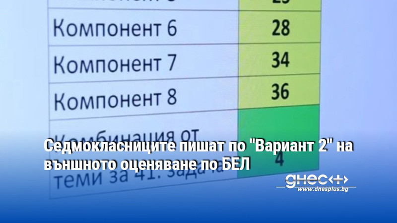 Седмокласниците пишат по "Вариант 2" на външното оценяване по БЕЛ
