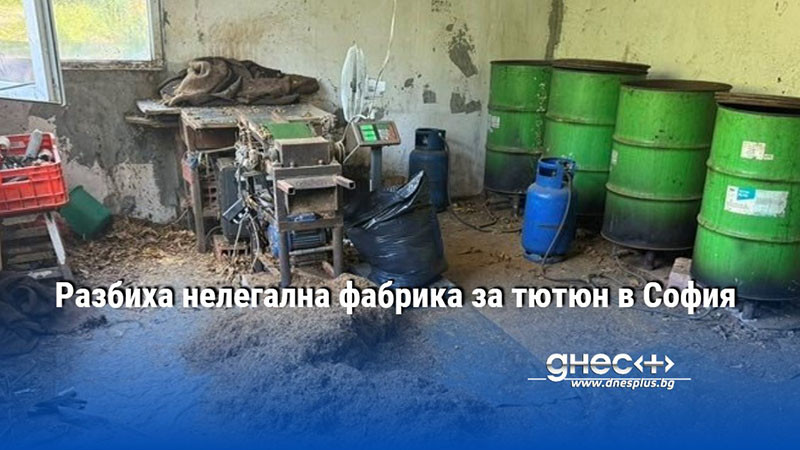 Разбиха нелегална фабрика за тютюн в София