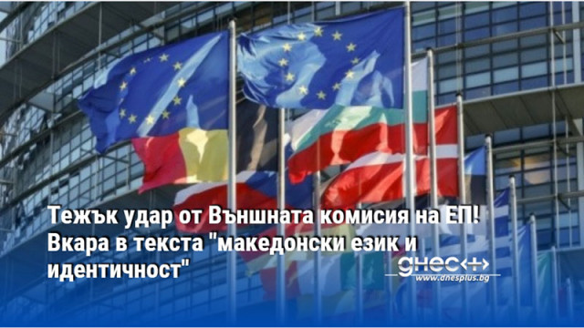 Тежък удар от Външната комисия на ЕП! Вкара в текста "македонски език и идентичност"