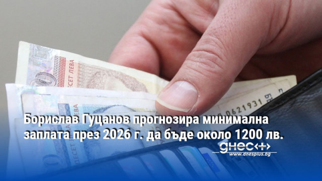 Борислав Гуцанов прогнозира минимална заплата през 2026 г. да бъде около 1200 лв.